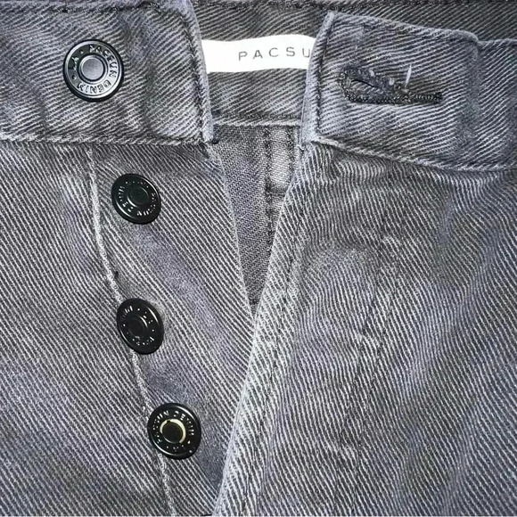 Black distressed button fly size 28 high rise straight jeans - Picture 6 of 13